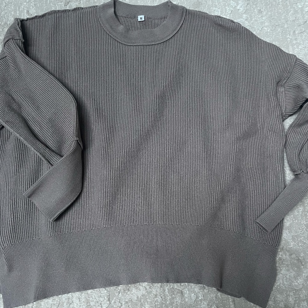 Brown Ribbed Sweater